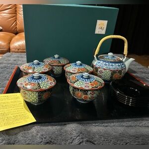 18 Pc Arita Ware Tea Set Seiyama Kiln Old Imari Style Tea set